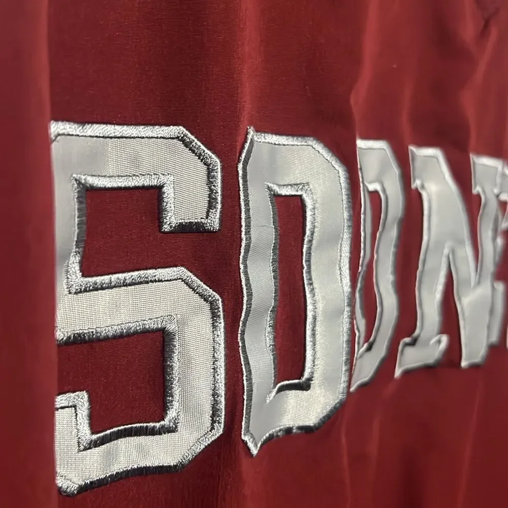 🏈 Vintage OKLAHOMA SOONERS Polyester Pullover Jacket Fleece Lined Men Sz L -EUC - Picture 5 of 12